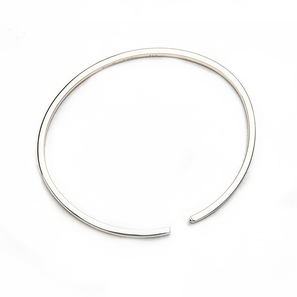 The Circle Bangle - Polished Silver - Thin - Timelapse Co.